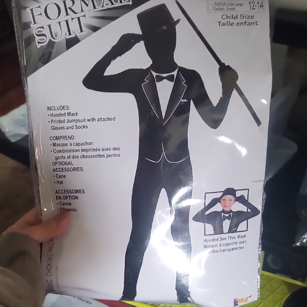 Child's Formal Suit Costume with Mask
